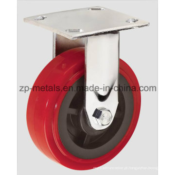 Roda do rodízio fixo do plutônio do vermelho de 4inch Heavy-Duty